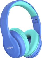 "JoySpark" vaikiškos "Bluetooth" ausinės, belaidės vaikiškos ausinės, per ausis, su 85/94 dB garsumo riba, 60 valandų veikimo laikas, "Bluetooth 5.3", įmontuotas mikrofonas, mėlynos spalvos