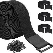"ZSURLUX Velcro" kabelių raiščiai, sandarūs, 5 cm x 10 m, kabelių tvarkymui skirti velcro raiščiai, itin tvirta velcro juosta, skirta tvarkyti ir saugoti, juoda