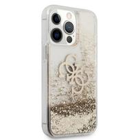 Guess TPU Big 4G Liquid Glitter Gold Case, skirtas iPhone 13 Pro Max, auksinis