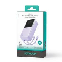Atsarginis maitinimo šaltinis ("Power Bank") Išorinė baterija Joyroom 'JR-PBC07' violetinė 20000mAh 30W (PD / QC3.0) + integruoti Type-C / Lightning laidai