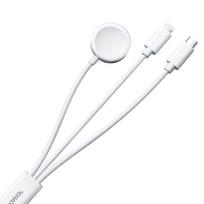 Bevielis įkroviklis Joyroom 'S-IW008' baltas 120cm su prailginimu 3in1 (skirtas Apple Watch)