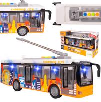Žaislinis miesto autobusas su šviesa, garsu ir atsidarančiomis durimis