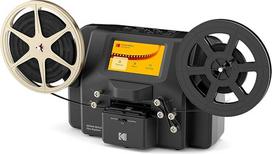 "Kodak REELS" ir "Super 8" filmų skaitmeninimo keitiklis su 5 colių ekranu, skeneris konvertuoja filmus į skaitmeninius MP4 failus SD kortelėje, juodas