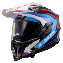Krosinis Šalmas LS2 MX701 C EXPLORER FRONTIER 2 Balta/Mėlyna