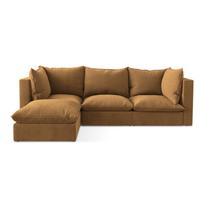 Terakotos spalvos kampinė sofa (su kairiuoju kampu/su gultu) Manao – Makamii