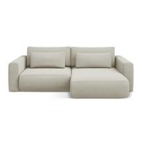 Smėlio spalvos sulankstoma/su sandėliavimo vieta kampinė sofa (su dešiniuoju kampu/su gultu) Kapua – Makamii