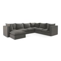 Tamsiai pilkos spalvos kampinė sofa (su dešiniuoju kampu/„U“ formos) Manao – Makamii