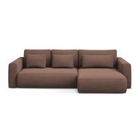 Rožinės spalvos sulankstoma/su sandėliavimo vieta kampinė sofa (su dešiniuoju kampu/su gultu) Kapua – Makamii