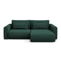 Žalios spalvos sulankstoma/su sandėliavimo vieta kampinė sofa (su dešiniuoju kampu/su gultu) Kapua – Makamii