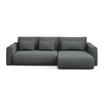 Tamsiai pilkos spalvos sulankstoma/su sandėliavimo vieta kampinė sofa (su dešiniuoju kampu/su gultu) Kapua – Makamii
