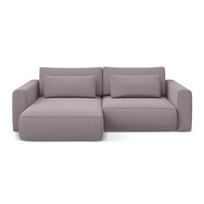 Levandų spalvos iš velveto sulankstoma/su sandėliavimo vieta kampinė sofa (su kairiuoju kampu/su gultu) Kapua – Makamii
