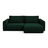 Žalios spalvos iš velveto sulankstoma/su sandėliavimo vieta kampinė sofa (su dešiniuoju kampu/su gultu) Kapua – Makamii