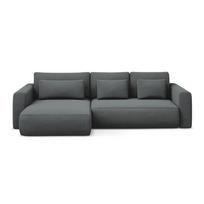 Tamsiai pilkos spalvos sulankstoma/su sandėliavimo vieta kampinė sofa (su kairiuoju kampu/su gultu) Kapua – Makamii