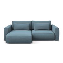 Šviesiai mėlynos spalvos sulankstoma/su sandėliavimo vieta kampinė sofa (su kairiuoju kampu/su gultu) Kapua – Makamii