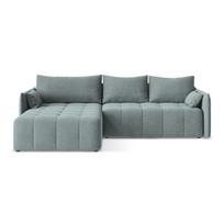 Mėlynos spalvos sulankstoma/su sandėliavimo vieta kampinė sofa (su kairiuoju kampu/su gultu) Moku – Makamii