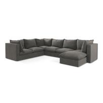 Tamsiai pilkos spalvos kampinė sofa (su kairiuoju kampu/„U“ formos) Manao – Makamii