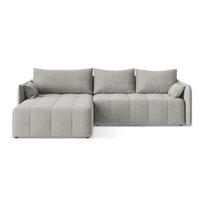Šviesiai pilkos spalvos sulankstoma/su sandėliavimo vieta kampinė sofa (su kairiuoju kampu/su gultu) Moku – Makamii