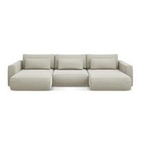 Smėlio spalvos sulankstoma/su sandėliavimo vieta kampinė sofa („U“ formos) Kapua – Makamii