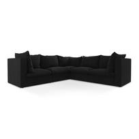 Juodos spalvos kampinė sofa Manao – Makamii