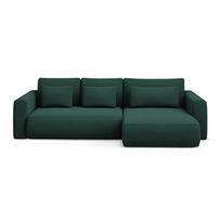 Žalios spalvos sulankstoma/su sandėliavimo vieta kampinė sofa (su dešiniuoju kampu/su gultu) Kapua – Makamii