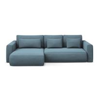 Šviesiai mėlynos spalvos sulankstoma/su sandėliavimo vieta kampinė sofa (su kairiuoju kampu/su gultu) Kapua – Makamii