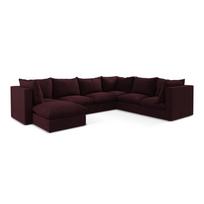 Bordo spalvos kampinė sofa (su dešiniuoju kampu/„U“ formos) Manao – Makamii