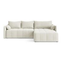 Smėlio spalvos sulankstoma/su sandėliavimo vieta kampinė sofa (su dešiniuoju kampu/su gultu) Moku – Makamii