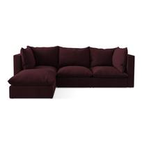 Bordo spalvos kampinė sofa (su kairiuoju kampu/su gultu) Manao – Makamii