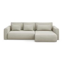 Smėlio spalvos sulankstoma/su sandėliavimo vieta kampinė sofa (su dešiniuoju kampu/su gultu) Kapua – Makamii