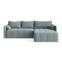 Mėlynos spalvos sulankstoma/su sandėliavimo vieta kampinė sofa (su dešiniuoju kampu/su gultu) Moku – Makamii