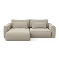 Smėlio spalvos iš velveto sulankstoma/su sandėliavimo vieta kampinė sofa (su kairiuoju kampu/su gultu) Kapua – Makamii