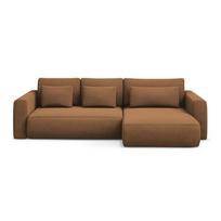 Terakotos spalvos sulankstoma/su sandėliavimo vieta kampinė sofa (su dešiniuoju kampu/su gultu) Kapua – Makamii