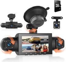 Dash Cam automobilio priekinė galinė kairė dešinė su 4 kamera 64G TF kortelė 3 colių