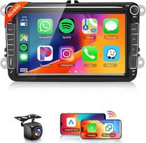 Hodozzy Carplay automobilinis radijas VW Passat Golf Seat Altea Skoda Octavia su USB/USB C/Navi, 8 colių VW automobilinis radijas Bluetooth su Android Car/Mirror Link/32 EQ/FM/RDS/SWC/WiFi + atbulinės eigos kamera