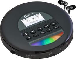 KLIM Nomad CD grotuvas "Bluetooth" - nešiojamasis CD grotuvas "Discman" su ilgai veikiančia baterija - su ausinėmis - CD-R, CD-RW, MP3 - su TF skaitytuvu, FM radiju - idealiai tinka automobiliams - nešiojamasis CD grotuvas "Diskman