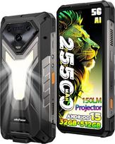 Ulefone Armor 34 Pro 5G lauko mobilusis telefonas su dirbtinio intelekto išmaniuoju telefonu ir projektoriumi, 32GB + 512GB/2TB "Android 15" statybvietės mobilusis telefonas 25500mAh/66W, 6,95 colių FHD+ ekranas, 1100lm stovyklavietės lempa, 50MP +
