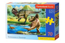 Dėlionė su dinozaurais Castorland Tyrannososaurus vs Triceratops, 70 d.