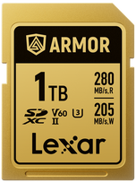 Lexar SDXC ARMOR Gold UHS-II U3, Stainless Steel, IP68 R280/W210 (V60) 1TB