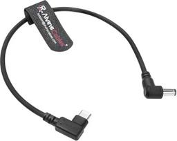 "Alvin's Cables" USB-C tipo C kabelio dešiniojo kampo ir nuolatinės srovės maitinimo kabelis PD įkrovimo kabelis, skirtas "Blackmagic" vaizdo monitoriui 30 cm/11,8"