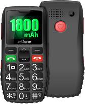 "artfone C1" mobilusis telefonas vyresnio amžiaus žmonėms, dideli mygtukai, didelis garsumas, SOS funkcija, juodas