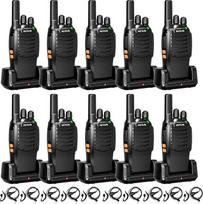 "Retevis H777" radijo stotelė, "Walkie Talkie" su ausinėmis, žibintuvėliu, vienu spustelėjimu įjungia žadintuvą, vienu spustelėjimu susieja dažnį, "VOX", patikima, C tipo, radijo stotelė restoranams, mokykloms (10 vnt., juoda)