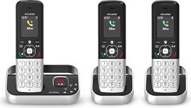 ALCATEL FX990 Voice Trio - belaidis DECT telefonas su atsakikliu 50 min. - Didelės raiškos spalvotas ekranas - laisvų rankų funkcija - skambučio užraktas - VIP skambėjimo melodija - 3 rageliai - juoda/pilka