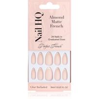 Nail HQ Almond Matte French Priklijuojami nagai Su klijais 24 vnt.