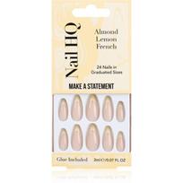 Nail HQ Almond Lemon French Priklijuojami nagai Su klijais 24 vnt.