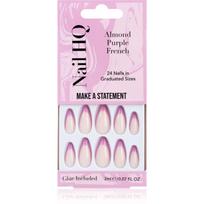 Nail HQ Almond Purple French Priklijuojami nagai Su klijais 24 vnt.