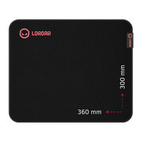 Lorgar Main 323, Gaming mouse pad, Precise control surface, Red anti-slip rubber base, size: 360mm x 300mm x 3mm, weight 0.21kg