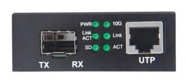 Intellinet 10GBase-T to 10GBase-R Media Converter, 1 x 10GB SFP+ Slot, 1 x 10GB RJ45 Port