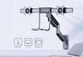 Gembird Laikiklis Adjustable wall 2-display mounting arm 17-32inch iki 8kg