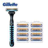 „Gillette Vector3“ skutimosi peiliukai vyrams veido priežiūra „Smooth Vector 3“ apsauginiai skustuvai Rankiniai barzdos skutimosi peiliukai 1 laikiklis 9 peiliukai