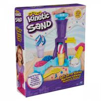 Kinetic Sand , Soft Serve Station with 14oz Play Sand (Blue, Pink & White), 2 Ice Cream Cones & 2 Tools, Sensory Toys for Kids Ages 5 and up